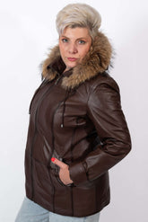 Women's winter leather jacket Jeanne Brown